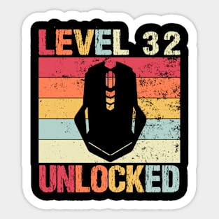 Level 32 Unlocked - 32nd Birthday Sticker